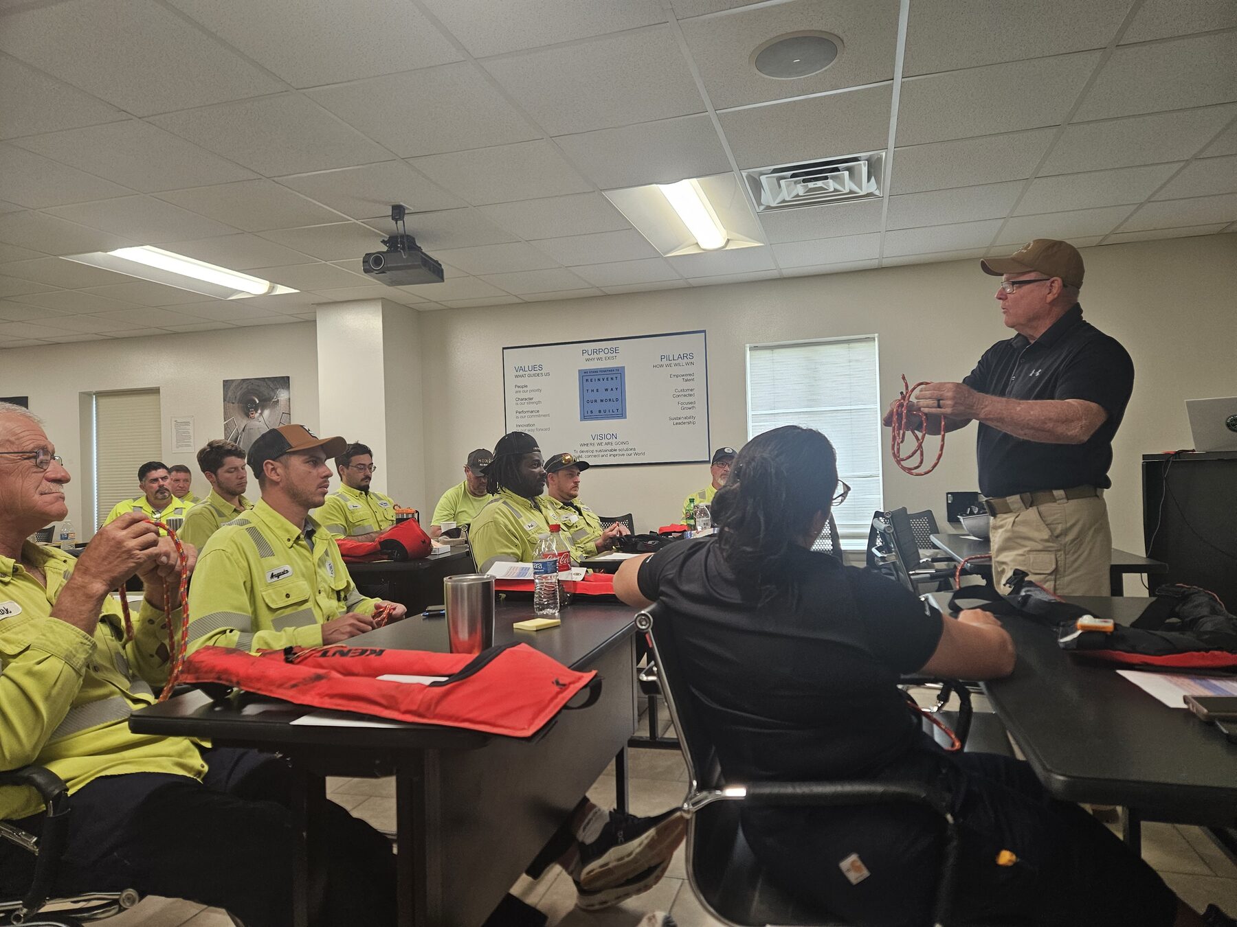 Public safety professionals participating in hands-on classroom instruction